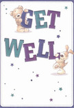 Radiating warmth and playful optimism with every brushstroke, this get well card springs to life with two adorable companions-a teddy bear and a perky-eared puppy-nestled among oversized, colourful letters spelling 'Get Well' in hues of indigo and teal. Their joyful expressions and plush fur textures evoke the comfort of a friendly pet waiting at home on one of Twickenham's quiet lanes. The background's creamy whiteness frames the scene with a sense of purity and new beginnings, while scattered stars in deep blues and purples add a sprinkle of whimsy, echoing the delight a hand-tied bouquet from Twickenham's favourite flower shop brings. This card is more than a note-it's an uplifting gesture, perfect for sending a little extra hope and healing to someone on the mend in Twickenham, whether delivered alongside fragrant lilies or carried by a caring friend.